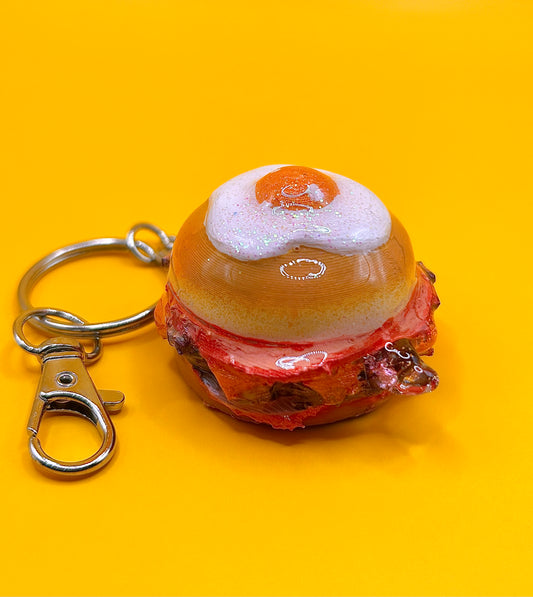Retro Breakfast Burger Keychain - Adorable Food Charm - 50s Fast-Food
Keyring - Hand-Painted, 3D Printed-TJB89