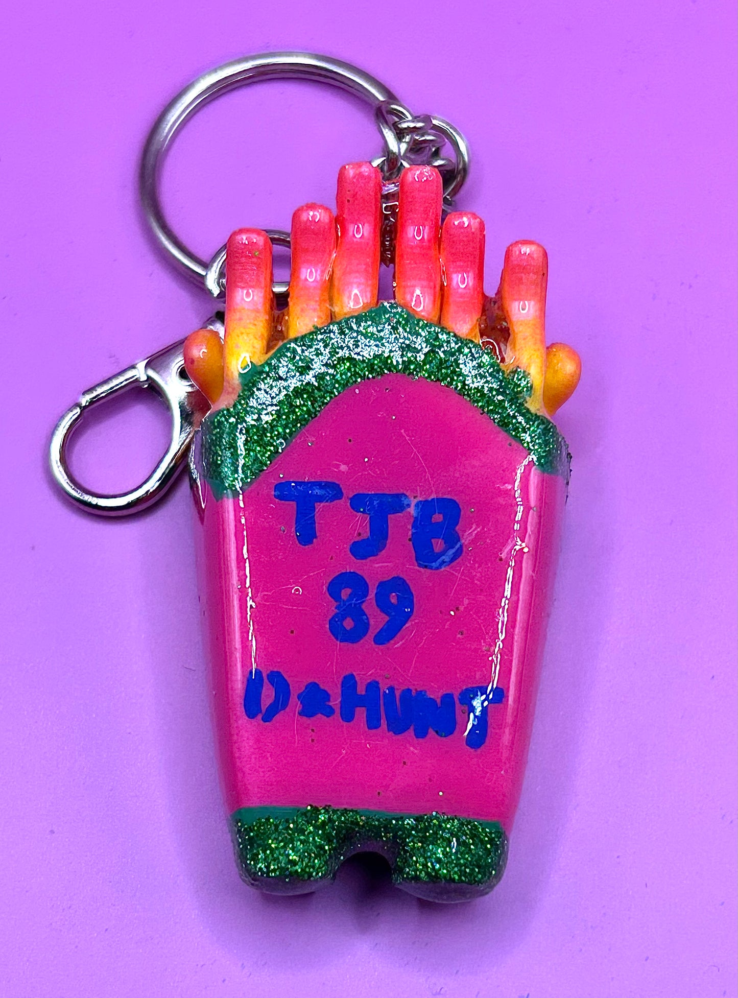 Fries Keychain - Retro Food Charm - Arcade Themed Fast-Food Keyring - Hand-Painted, 3D Printed-TJB89