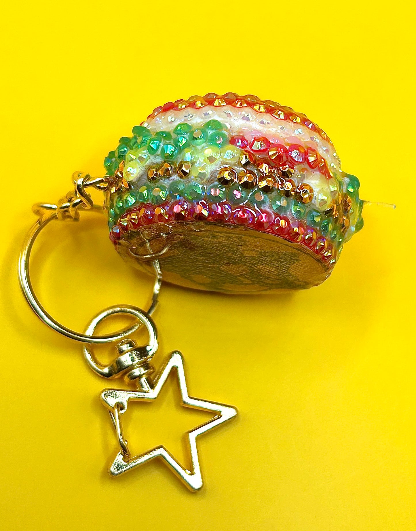 Burger Rhinestone keychain- 3D Printed Food Accessories | TheJungleBrunch89