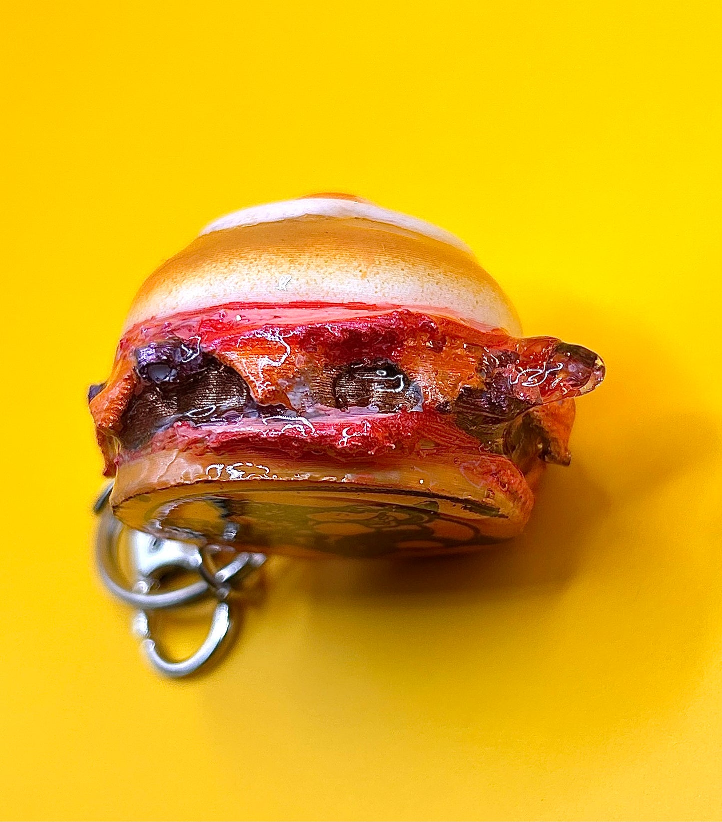 Retro Breakfast Burger Keychain - Adorable Food Charm - 50s Fast-Food
Keyring - Hand-Painted, 3D Printed-TJB89