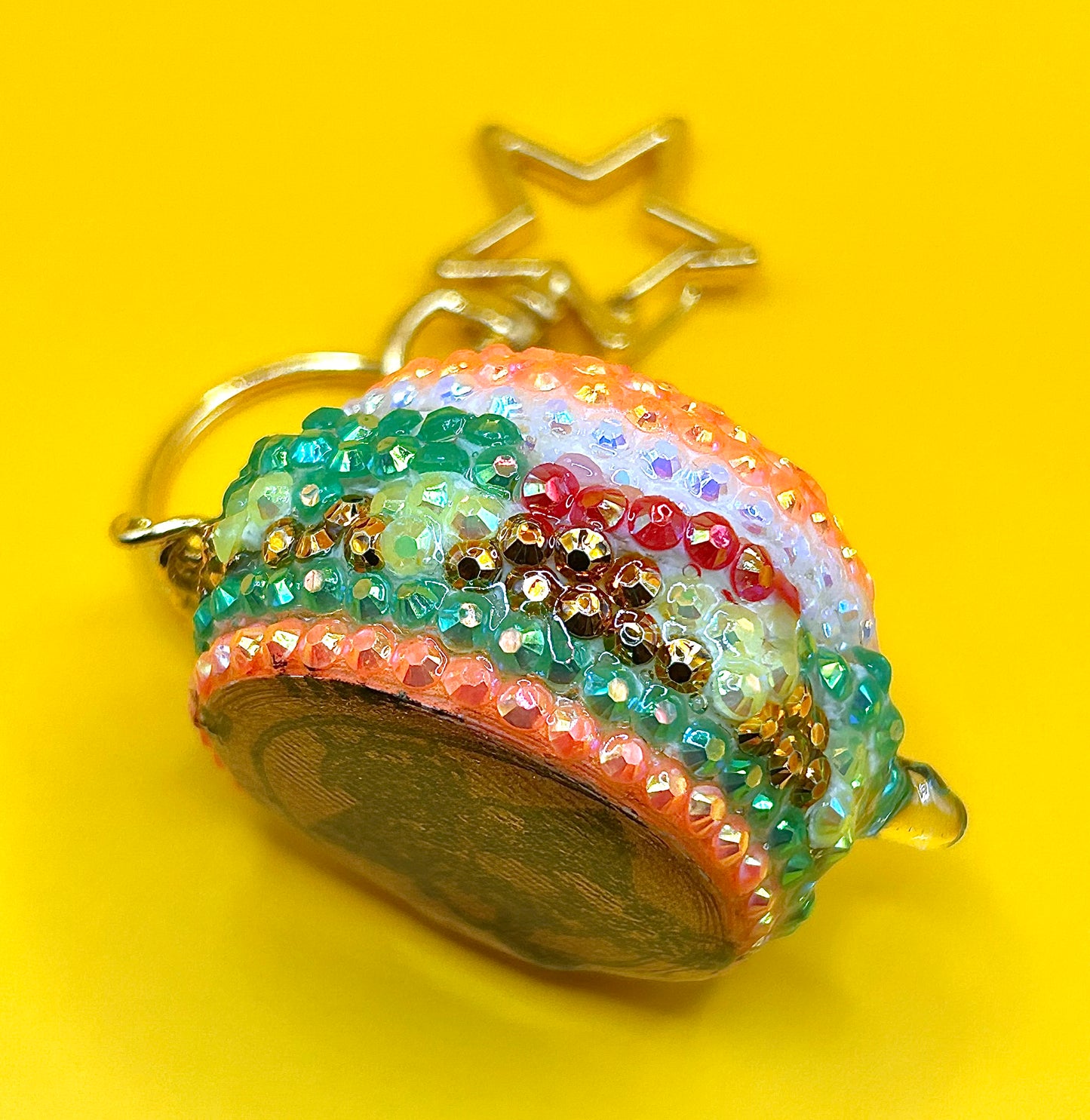 Burger Rhinestone keychain- 3D Printed Food Accessories | TheJungleBrunch89