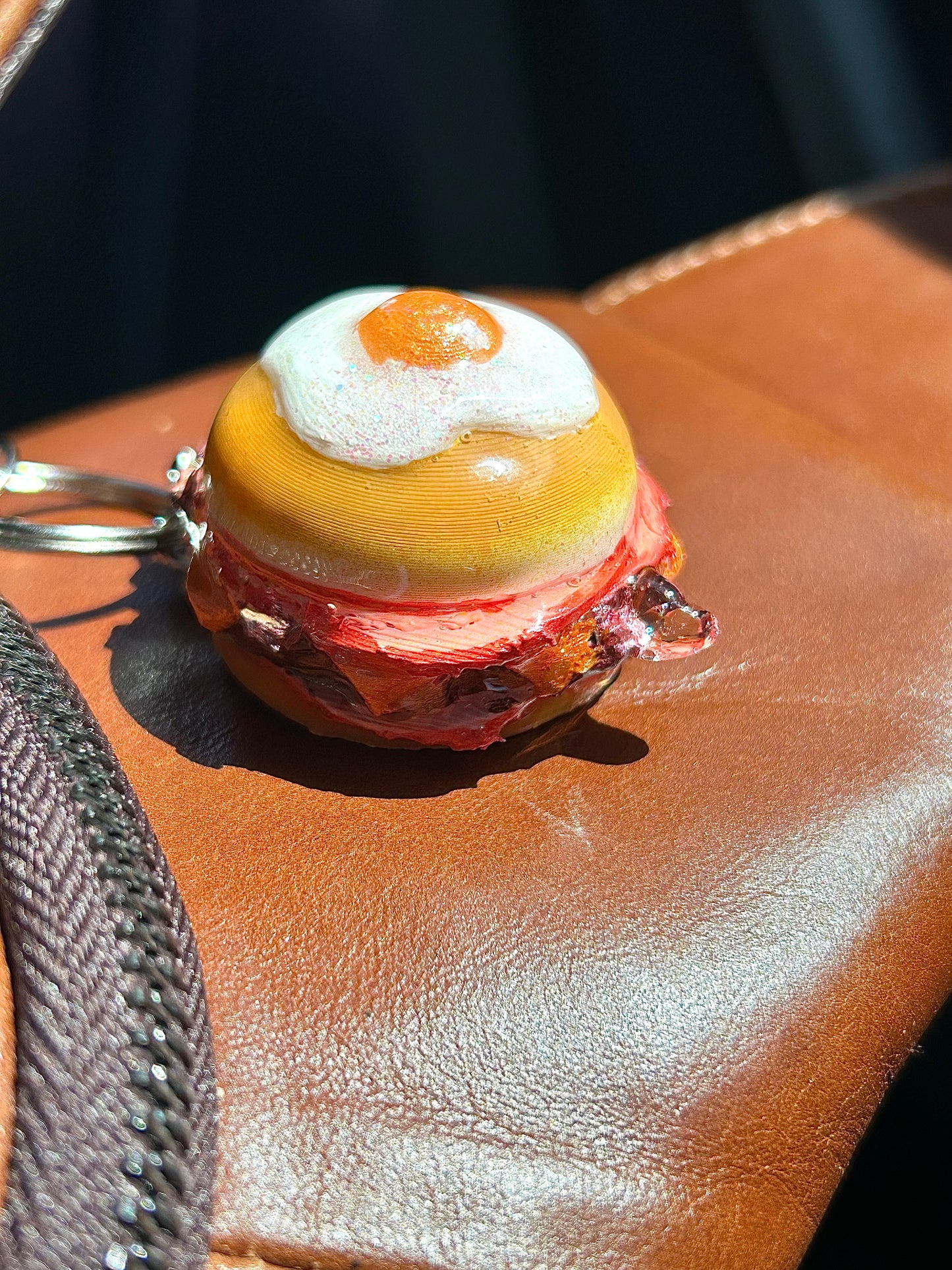 Retro Breakfast Burger Keychain - Adorable Food Charm - 50s Fast-Food
Keyring - Hand-Painted, 3D Printed-TJB89