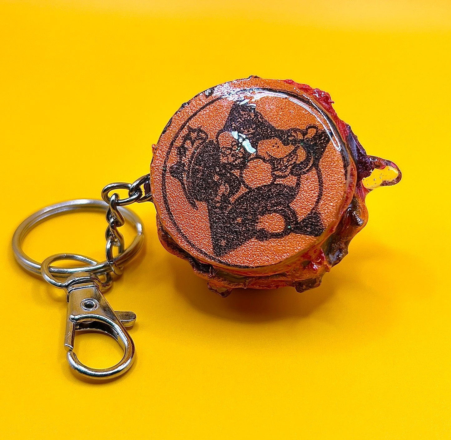 Retro Breakfast Burger Keychain - Adorable Food Charm - 50s Fast-Food
Keyring - Hand-Painted, 3D Printed-TJB89