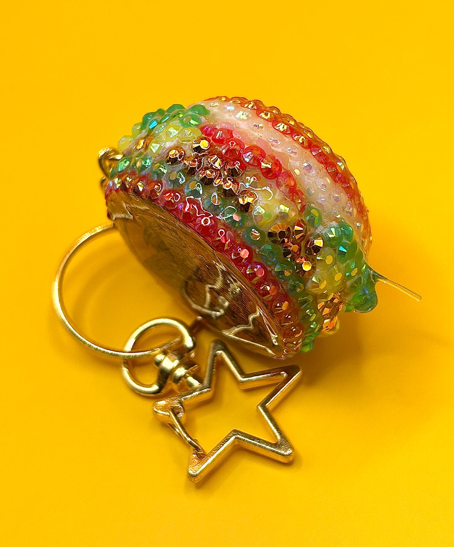Burger Rhinestone keychain- 3D Printed Food Accessories | TheJungleBrunch89