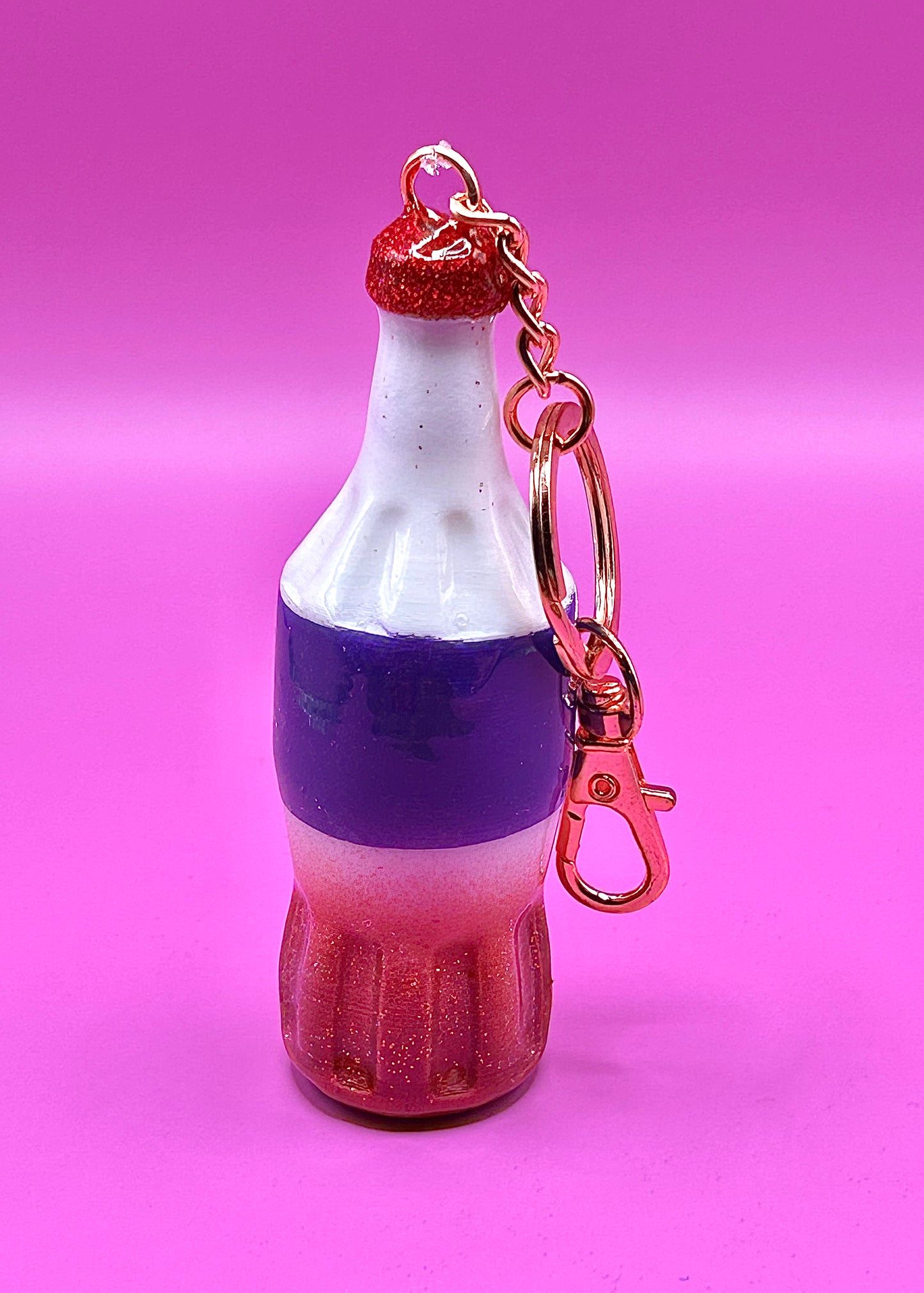 Retro Soda Bottle Keychain - 80s Style Drink Charm, Hand-Painted 3D Print - TJB89 Howdy dreams