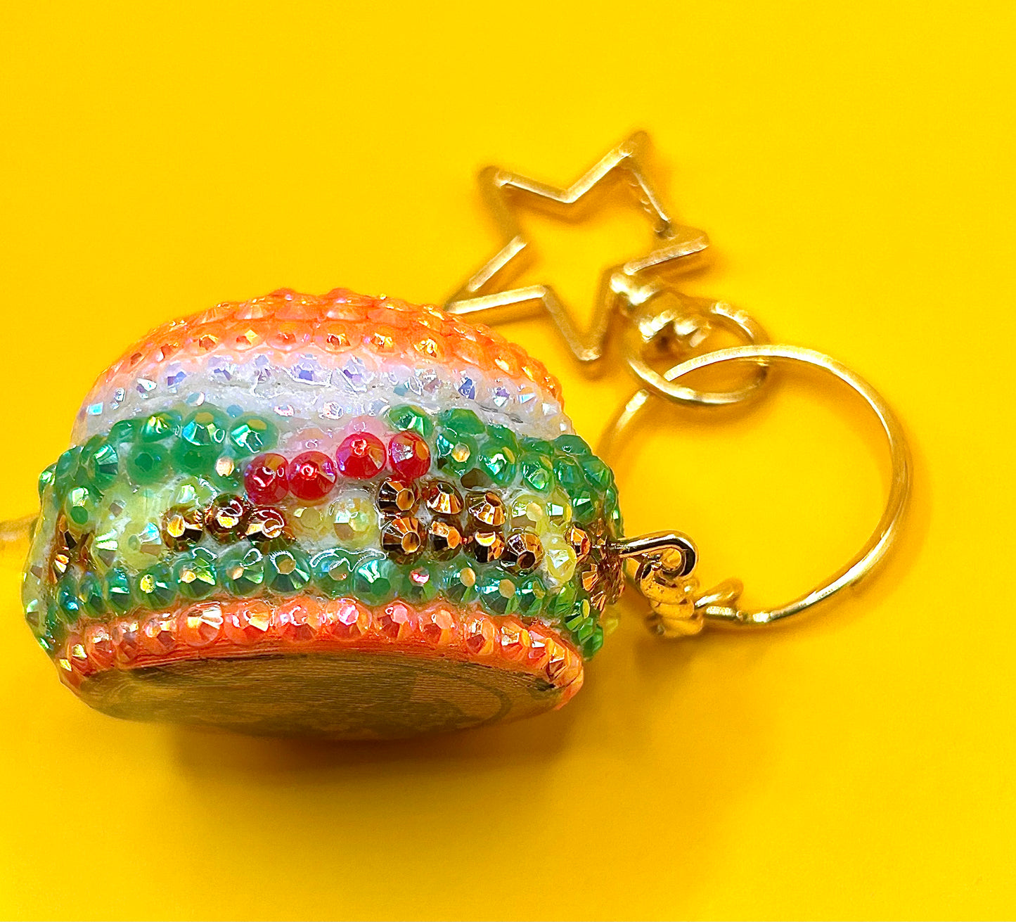 Burger Rhinestone keychain- 3D Printed Food Accessories | TheJungleBrunch89