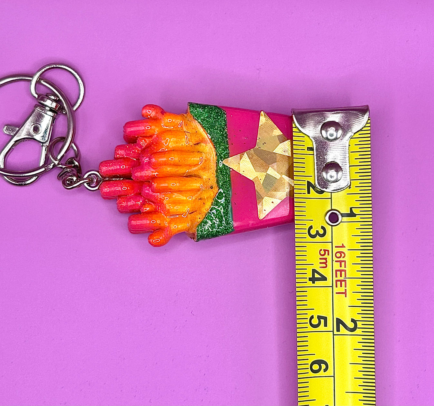 Fries Keychain - Retro Food Charm - Arcade Themed Fast-Food Keyring - Hand-Painted, 3D Printed-TJB89