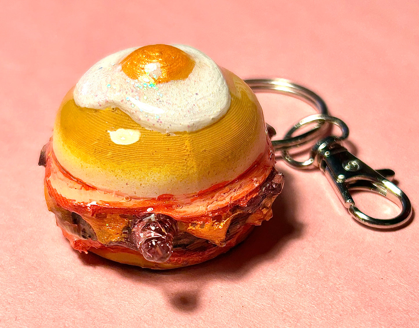 TJB89 Retro Burger Keychains - 3D Printed Food Accessories | 1950s Style