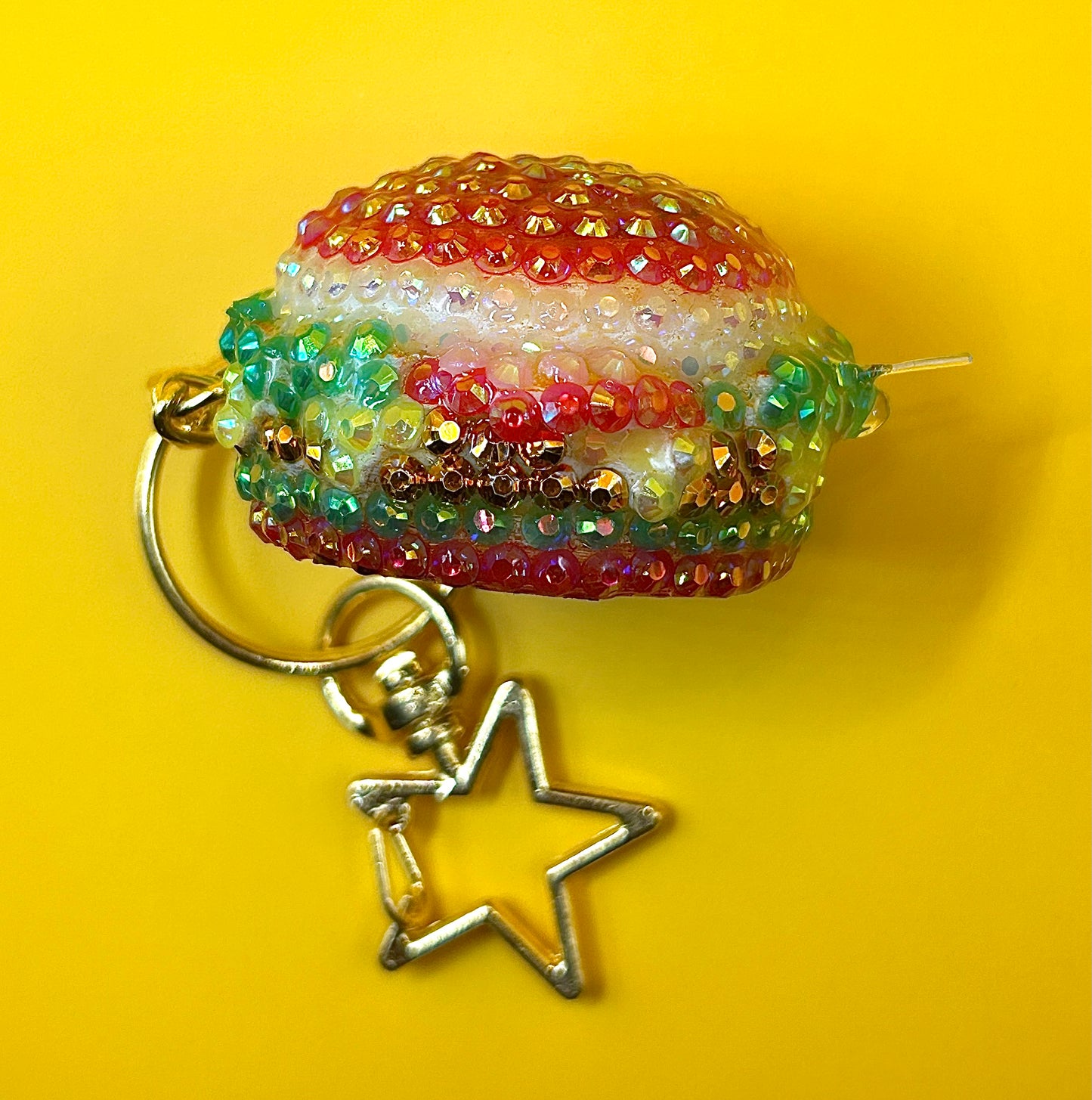 Burger Rhinestone keychain- 3D Printed Food Accessories | TheJungleBrunch89