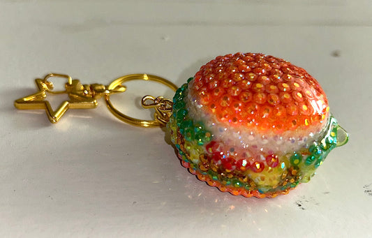Burger Rhinestone keychain- 3D Printed Food Accessories | TheJungleBrunch89