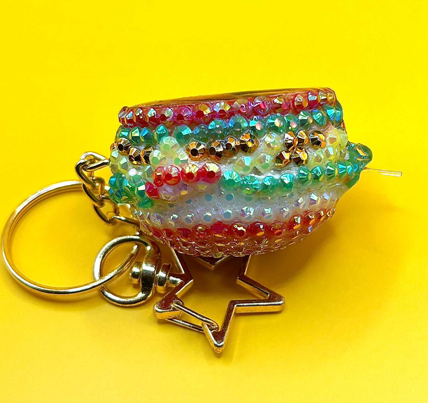 Burger Rhinestone keychain- 3D Printed Food Accessories | TheJungleBrunch89