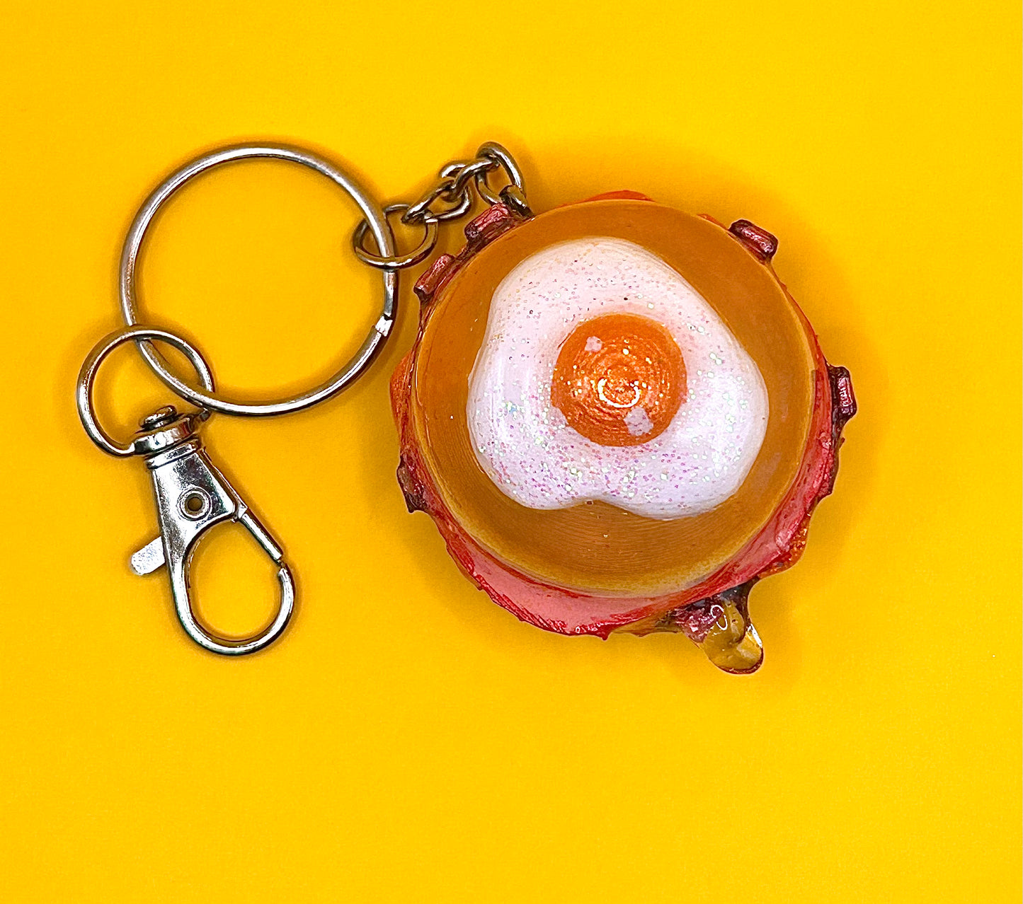 Retro Breakfast Burger Keychain - Adorable Food Charm - 50s Fast-Food
Keyring - Hand-Painted, 3D Printed-TJB89