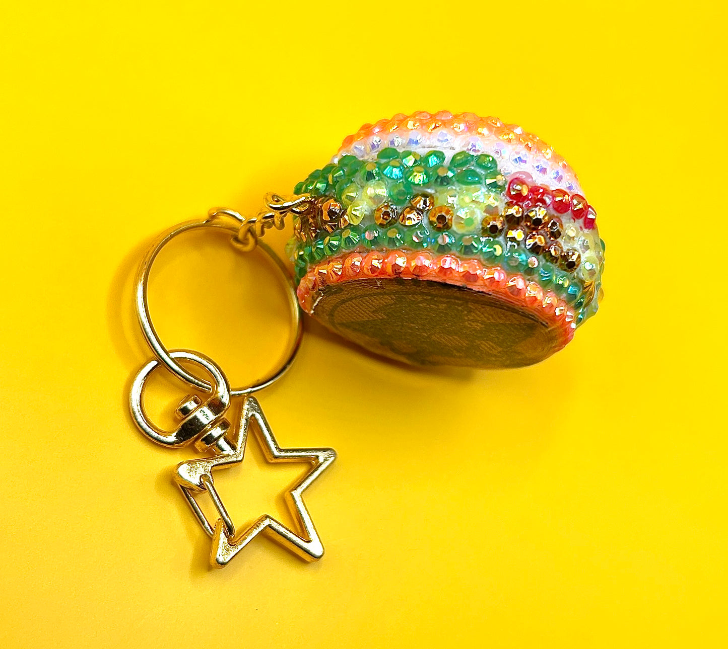 Burger Rhinestone keychain- 3D Printed Food Accessories | TheJungleBrunch89